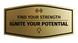 Signs ByLITA Fancy Find Your Strength, Ignite Your Potential Durable ABS Plastic | Laser Engraved | Easy Installation | Elegant Design Wall or Door Sign