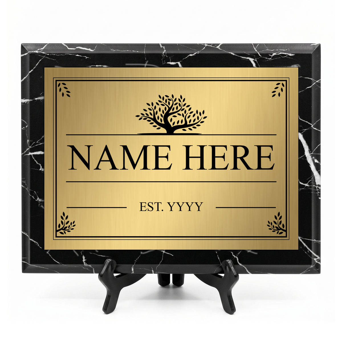 Personalized Award & Recognition Marble Effect Wall Plaques, Custom Plaques with Optional Easel Stand for Ceremonies, Achievements & Tributes