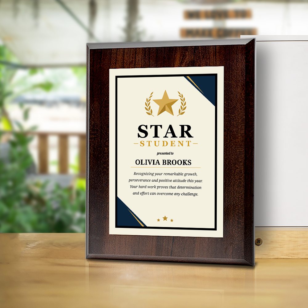 Star Student Award' Personalized Wall Plaque With Easel Acrylic Stand | Education Recognition School Award Plaques