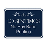 Signs ByLITA Classic Framed Lo Sentimos No Hay Baño Publico Wall or Door Sign
