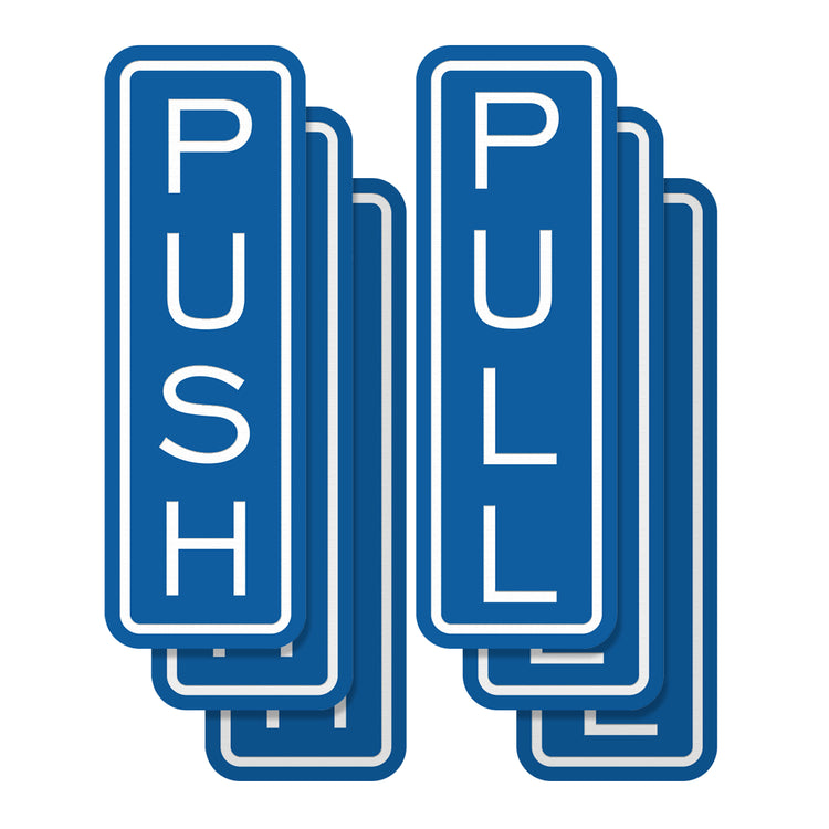 Signs ByLITA Classic Vertical Push Pull Self-Adhesive Door Sign for Businesses, Shops, Restaurants, Hotels and more (3 Pack) Wall or Door Sign