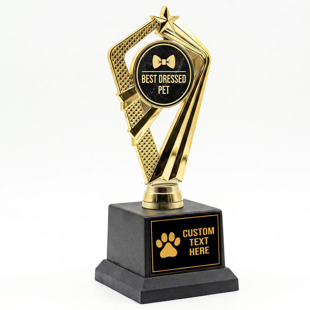 Gaucho Goods Best Dressed Pet Trophy, Custom Engraved Pet Award — Personalized Award for Pet Costume Contests & Pet Parades