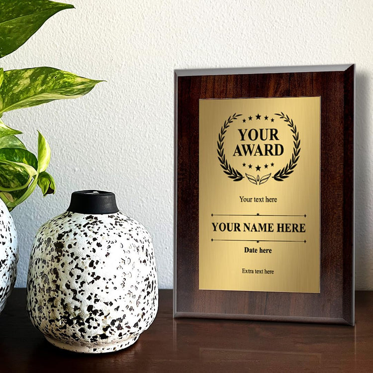 Signs ByLITA Customizable Wooden Plaque Award | Easel Mount Option | Recognition Gift for winners of awards, certificates and achievements | Employee Student Prize