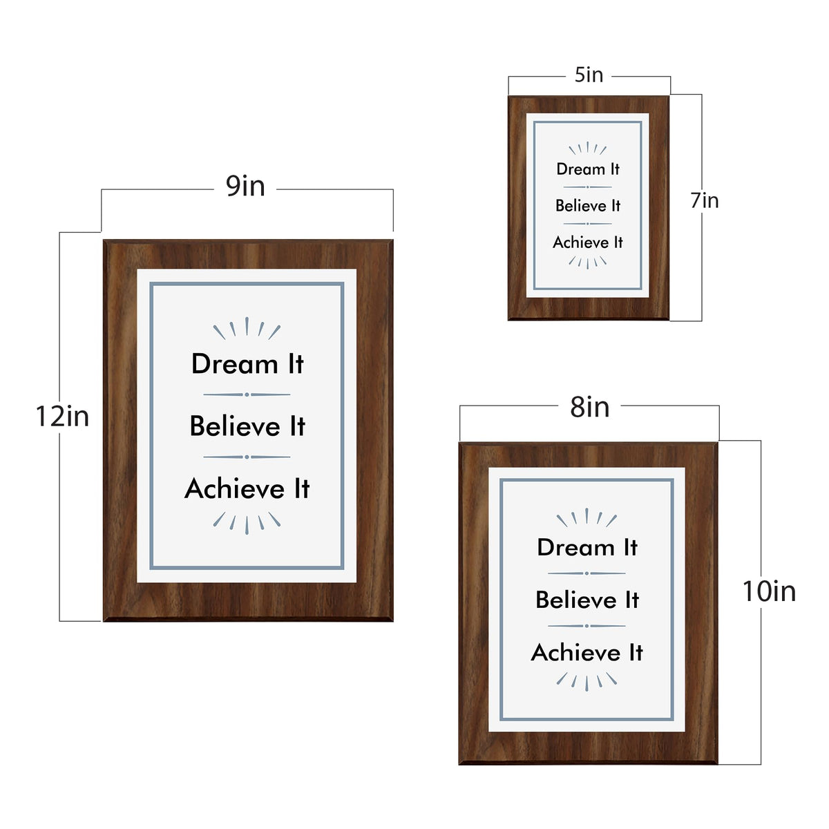 Dream It Believe It Achieve It Decorative Wall Plaque With Easel Acrylic Stand | Motivational Decor