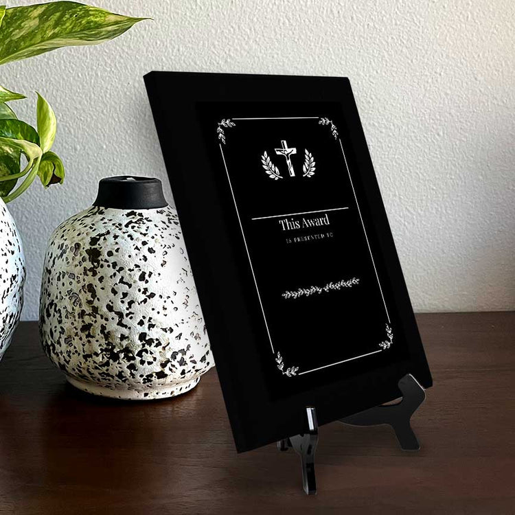Church and Religion Theme' Personalized Wall Plaque With Easel Acrylic Stand | Faith/Community Non-Profit Award Plaques