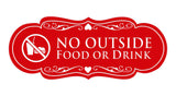 Designer No Outside Food or Drink Sign