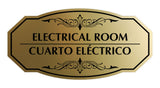 Signs ByLITA Victorian Electrical Room- Cuarto Eléctrico Bilingual Wall or Door Sign