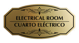 Signs ByLITA Victorian Electrical Room- Cuarto Eléctrico Bilingual Wall or Door Sign