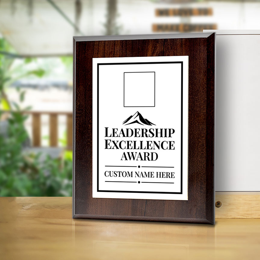 Leadership Excellence Award Personalized (Wooden) Wall Plaque With Easel Acrylic Stand | Workplace Recognition Ceremonies Award Plaques