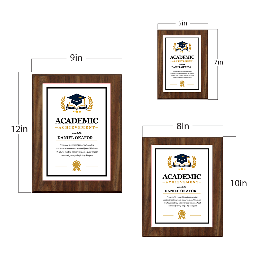 Academic Achievement' Award Personalized Wall Plaque With Easel Acrylic Stand | Education Recognition School Award Plaques