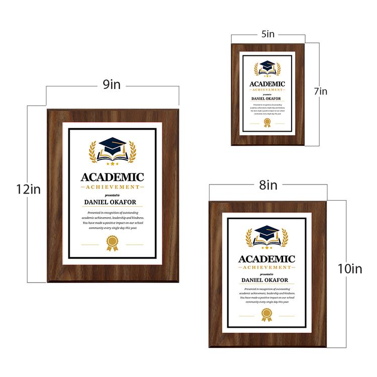 Academic Achievement' Award Personalized Wall Plaque With Easel Acrylic Stand | Education Recognition School Award Plaques