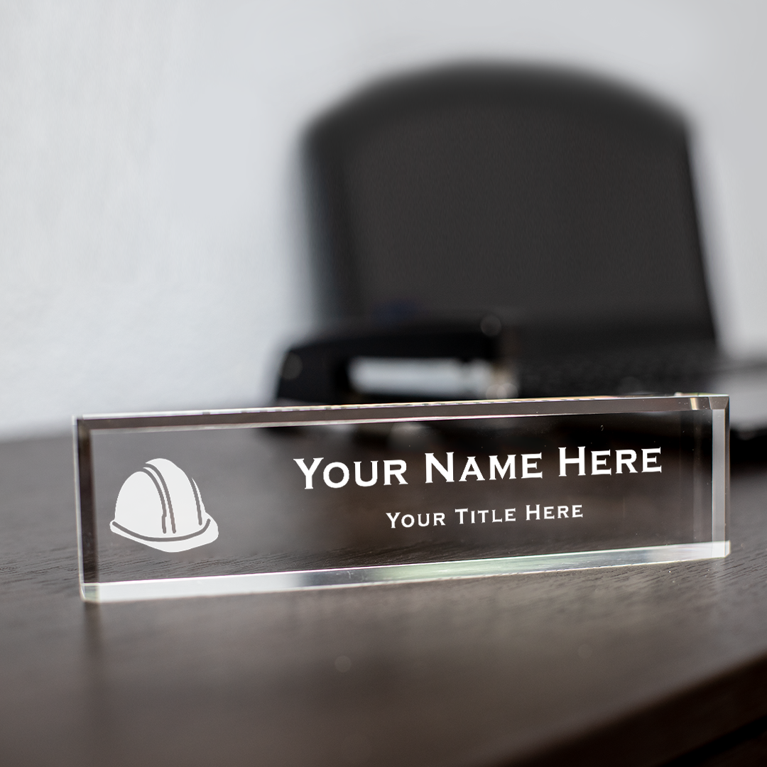 Engineer Themed, Personalized Acrylic Desk Sign Hard Hat (2 x 10 ...