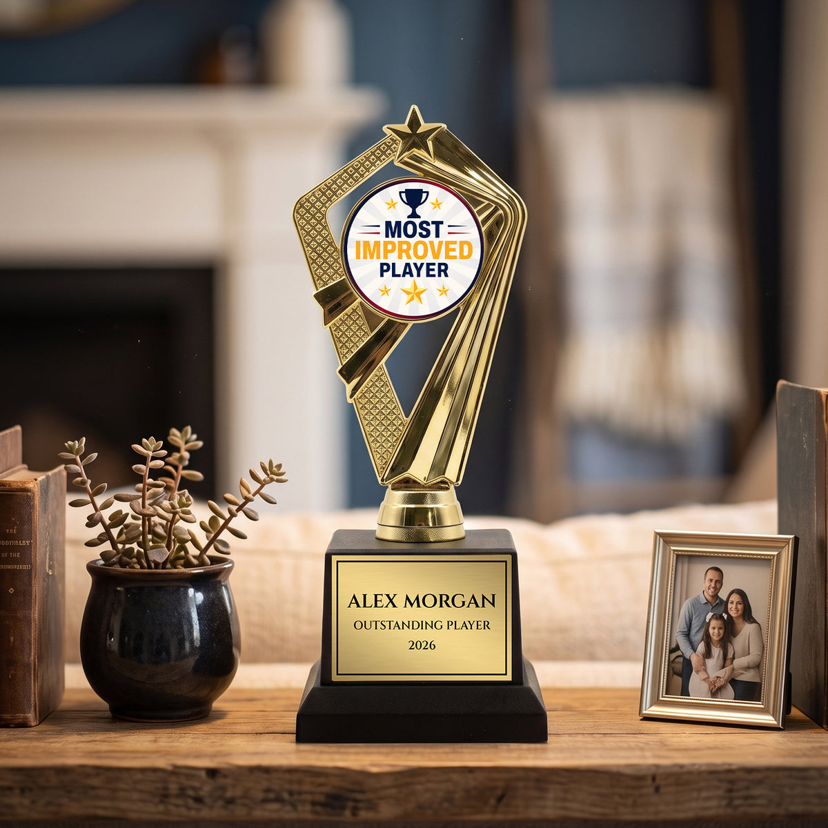 All Quality Most Improved Player Trophy, Custom Engraved — Personalized Award for Any Youth Sport or League