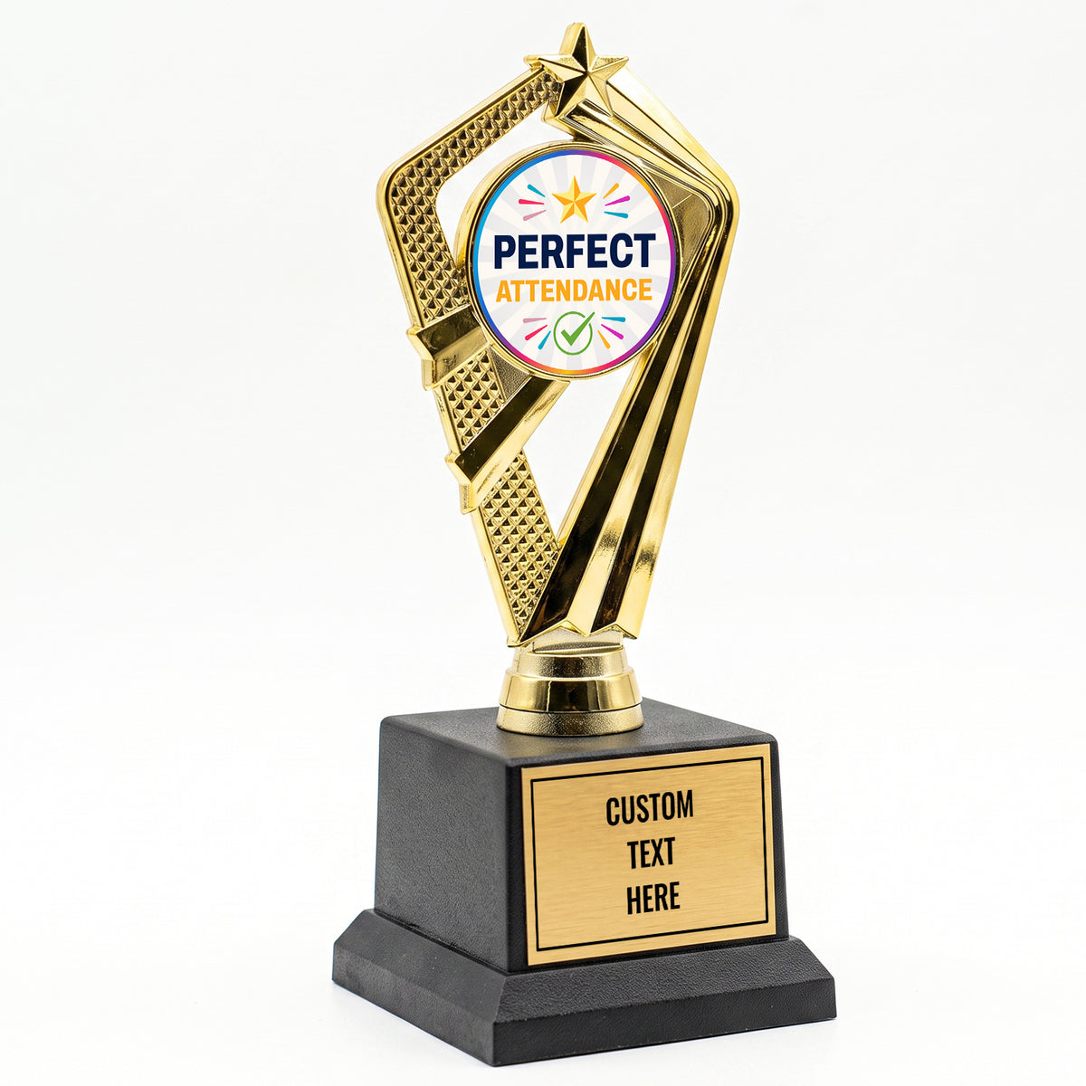 All Quality Perfect Attendance Trophy (Student), Custom Engraved — Personalized Attendance Recognition Award for Students