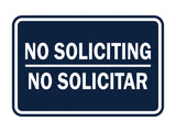 Classic Framed No Soliciting No Solicitar Sign