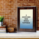 A Disciplined Mind Brings Happiness Decorative Wall Plaque With Easel Acrylic Stand | Buddhist/Foreign Quotes