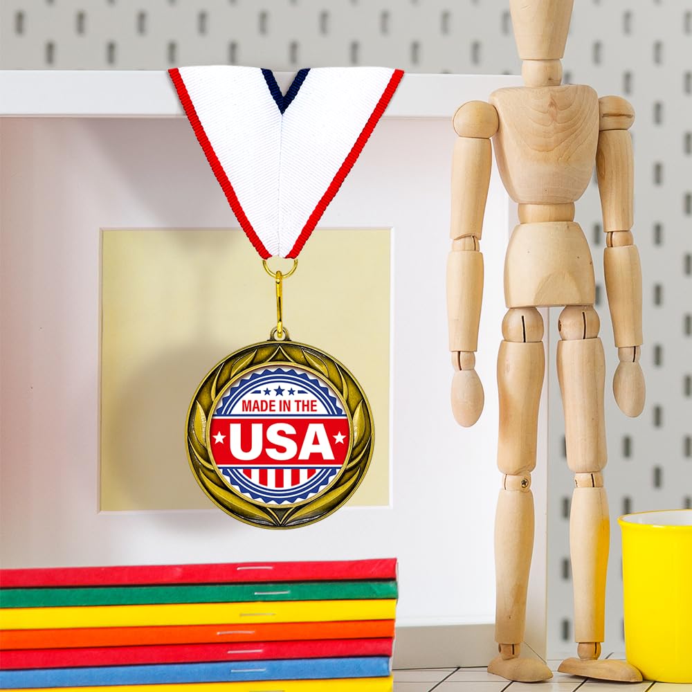 USA High Relief Metal Medals | Patriotic Awards and America Pride (3 Pack)