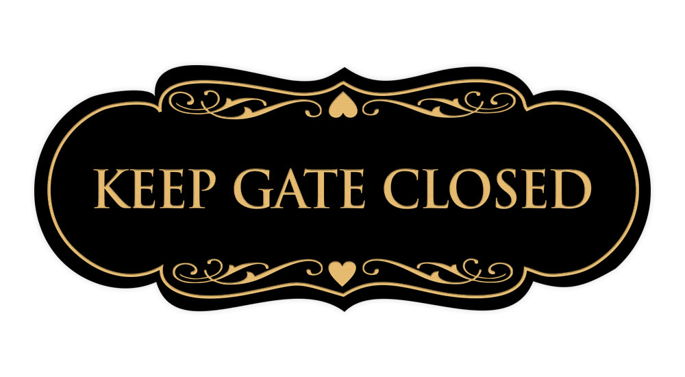 Designer Keep Gate Closed Sign