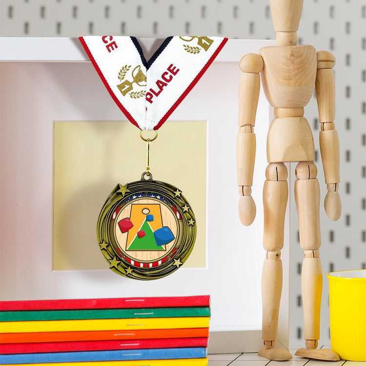 All Quality Stars Design Cornhole Medal | Competition | High Quality Metal Medal - 1st, 2nd, 3rd Place