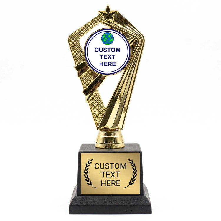 Academic Custom Insert Trophy Awards (Diploma, Globe, Grad Cap) - Engraved