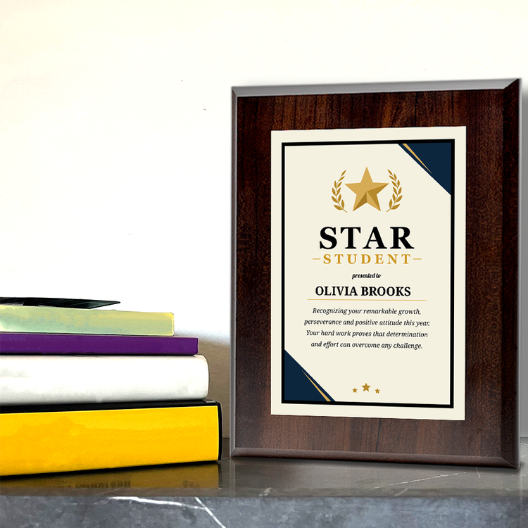 Star Student Award' Personalized Wall Plaque With Easel Acrylic Stand | Education Recognition School Award Plaques
