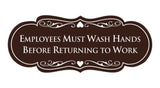 Designer Employees Must Wash Hands Before Returning to work Sign