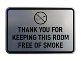 Signs ByLITA Classic Framed Thank You For Keeping This Room Free Of Smoke Wall or Door Sign