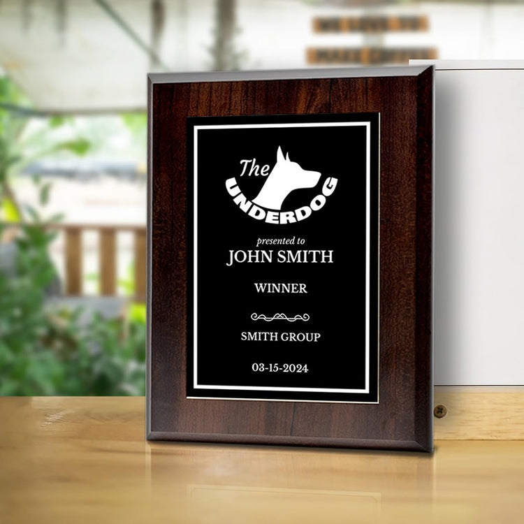 The Underdog Customizable Award Plaque | Easel Mount Option | Achievement and Recognition Personalizable Plaques