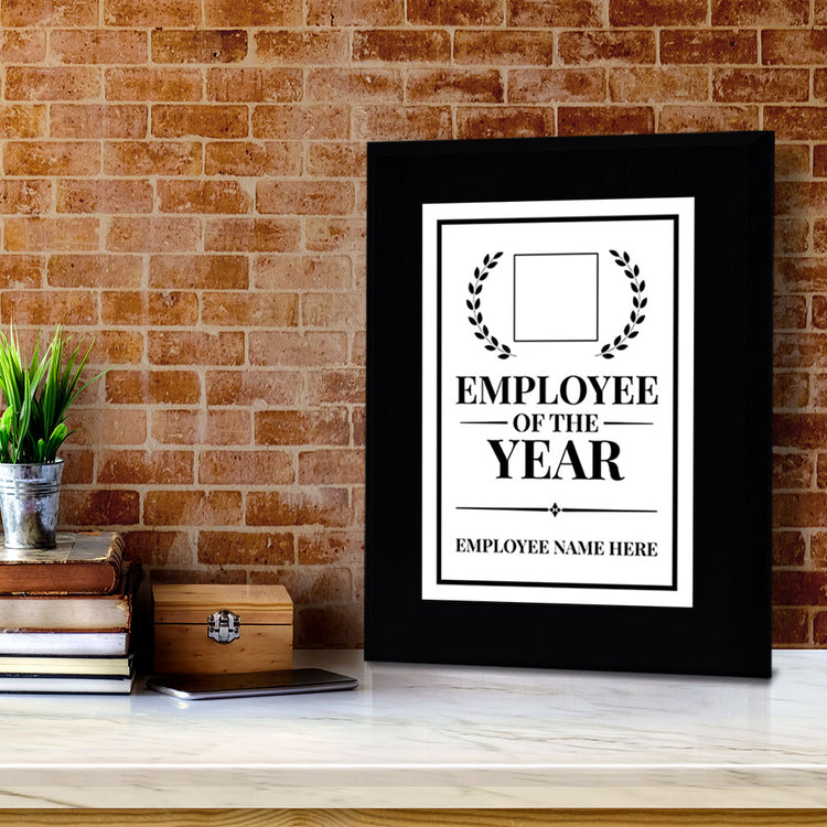 Employee of the Year Award Personalized (Black) Wall Plaque With Easel Acrylic Stand | Workplace Recognition Ceremonies Award Plaques