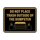 Signs ByLITA Classic Framed Do Not Place Trash Outside Of The Dumpster Wall or Door Sign