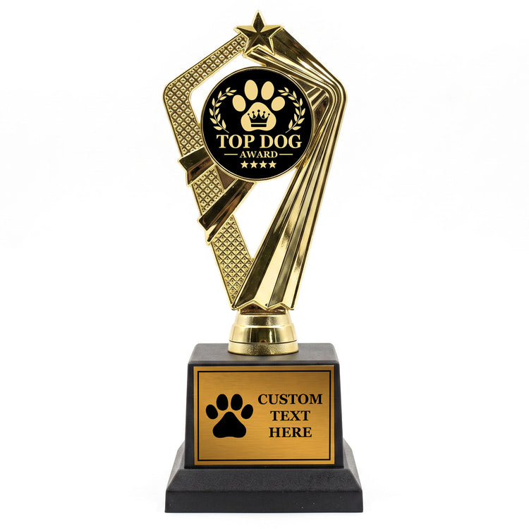 Gaucho Goods Top Dog Award Trophy, Custom Engraved Dog Gift — Personalized Award for Dog Shows, Training Classes & Competitions