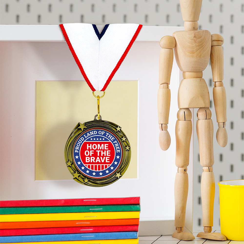 USA High Relief Metal Medals | Patriotic Awards and America Pride (3 Pack)