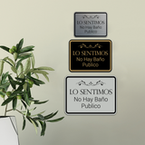 Signs ByLITA Classic Framed Lo Sentimos No Hay Baño Publico Wall or Door Sign