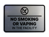 Signs ByLITA Classic Framed No Smoking or Vaping in the Facility Wall or Door Sign