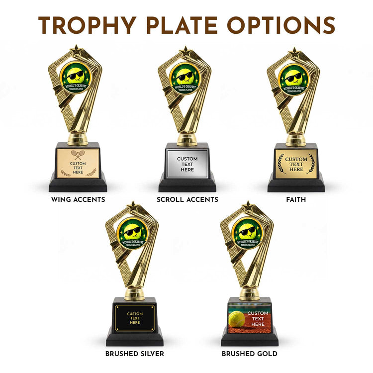 Funny Tennis Trophy Awards - Gag Gifts for Tennis Players - Custom Engraved
