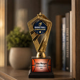All Quality Basketball Star Player Trophy, Custom Engraved — Personalized Youth Basketball Award, MVP & Standout Player Gift