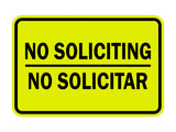 Classic Framed No Soliciting No Solicitar Sign