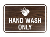Classic Framed Hand Wash Only Sign