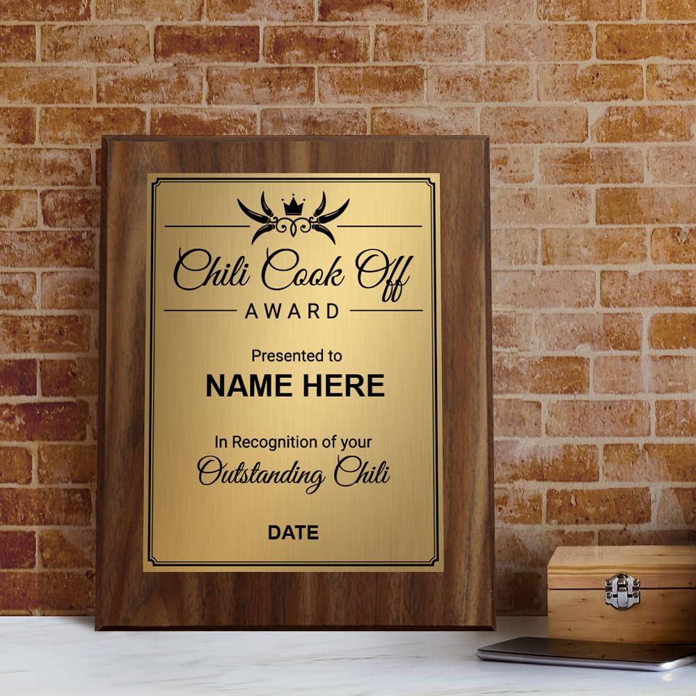 Signs ByLITA Customizable Chili Cook Off Award Wooden Plaque | Easel Mount Option | Recognition Gift for Chili Cook Off Competitors and Participants