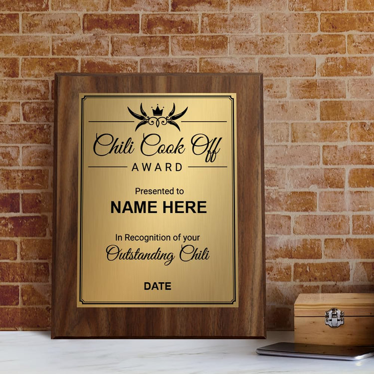 Signs ByLITA Customizable Chili Cook Off Award Wooden Plaque | Easel Mount Option | Recognition Gift for Chili Cook Off Competitors and Participants