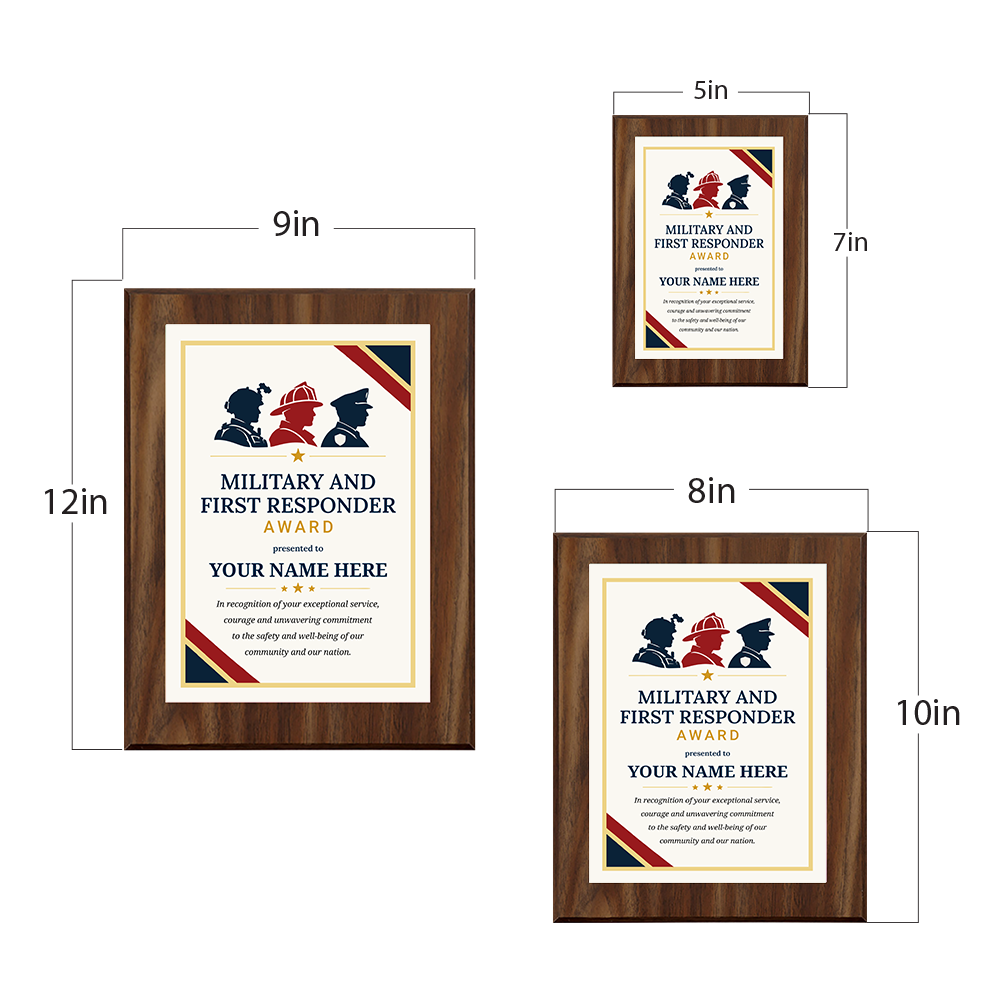 Military and First Responder Award Personalized Wall Plaque With Easel Acrylic Stand | Professional/Industry Recognition Award Plaques