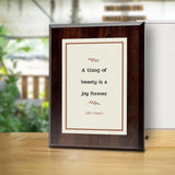 A thing of beauty is a joy forever – John Keats Decorative Wall Plaque With Easel Acrylic Stand | Great Literature Decor