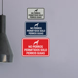 Signs ByLITA Classic Framed No Perros Permitidos Solo Perros Guias Spanish Security Business Wall or Door Sign