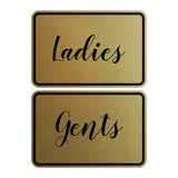 Classic Framed Ladies And Gents Sign Set