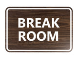 Classic Framed Break Room Sign