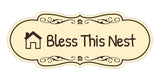 Signs ByLITA Designer Bless This Nest Durable ABS Plastic Laser Engraved Easy Installation Elegant Design Wall or Door Sign