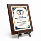 Health Professional Award Personalized Wall Plaque With Easel Acrylic Stand | Professional/Industry Recognition Award Plaques
