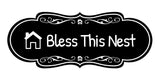 Signs ByLITA Designer Bless This Nest Durable ABS Plastic Laser Engraved Easy Installation Elegant Design Wall or Door Sign