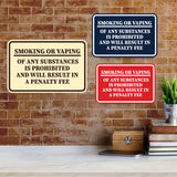 Signs ByLITA Classic Framed Smoking Or Vaping Of Any Substances Is Prohibited And Will Result In A Penalty Fee Wall or Door Sign
