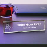 Attorney or Judge Themed, Gavel Design, Personalized Acrylic Desk Sign for Lawyers and Legal Professionals (2 x 10")